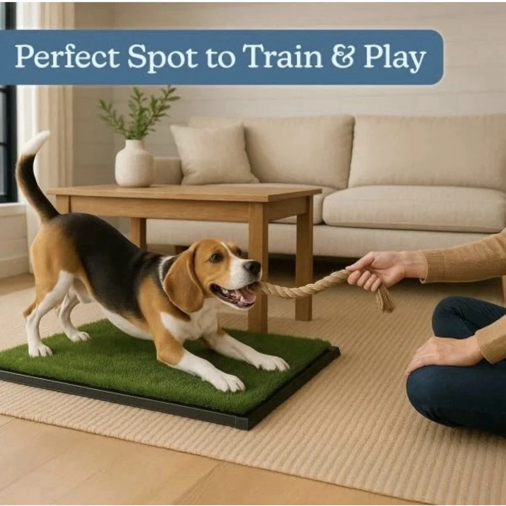 20x25 Reusable Artificial Grass Dog Pee Pad with Tray Indoor Outdoor Potty Turf